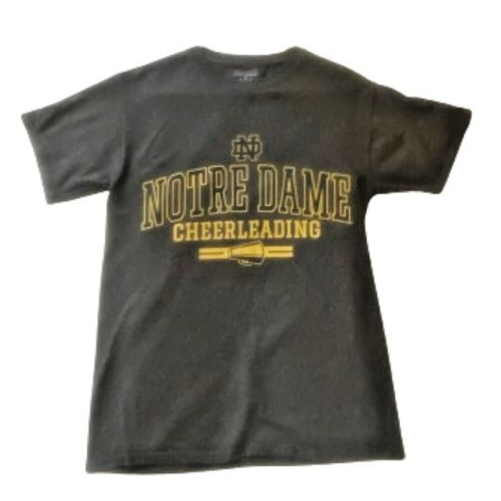 Champion T Shirt Size Small Womens Notre Dame Cheerleading T Shirt Gray & Yellow
